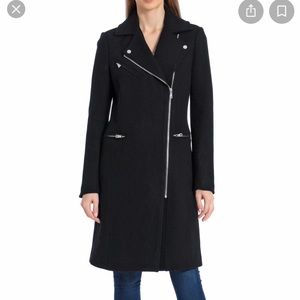 Avec Les Filles twill wool moto coat- small, 2